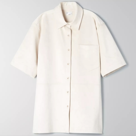 Cream coloured Wilfred Le Fou Funk faux suede button-up, size small - Picture 4 of 8